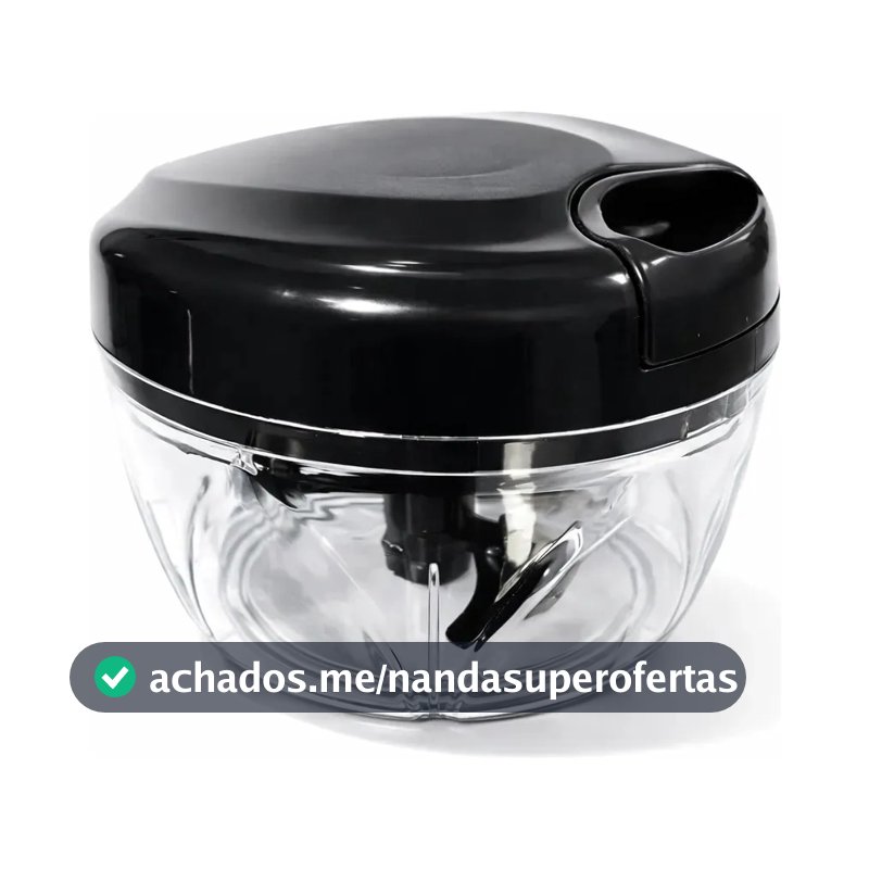 Processador Manual 500ml Triturador Alimentos 3 Lâminas Picador Alho Cebola Legume Frutas Cozinha Rápido Prático