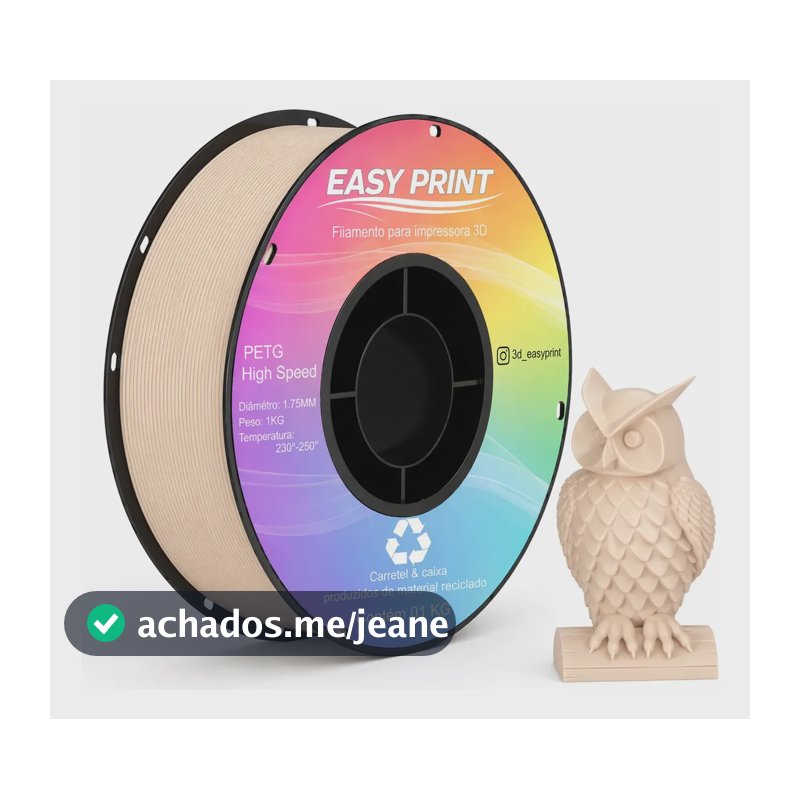 Filamento Petg Easy Print 3d Premium Impressão High Speed E High Fluid 1.75mm Para Impressora 3d Bege