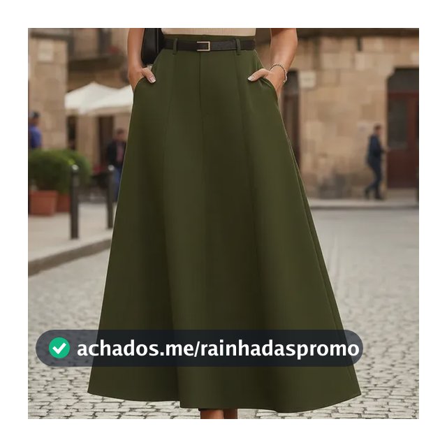 Saia Longa Godê Social Evangélica Alfaiataria Bolsos Rodada