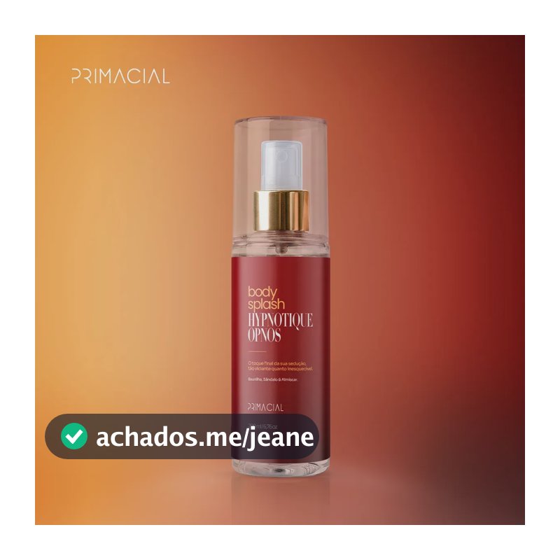 BODY SPLASH FEMININO HYPNOTIQUE OPNOS 200ML - PRIMACIAL PERFUME ABAUNILHADO E FLORAL