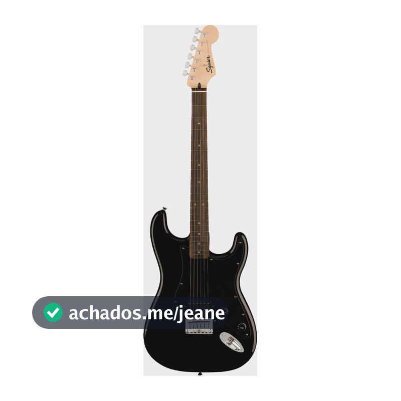 Guitarra elétrica Squier By Fender Sonic Stratocaster Ht H, cor preta, material de escala, louro indiano, orientação à mão direita