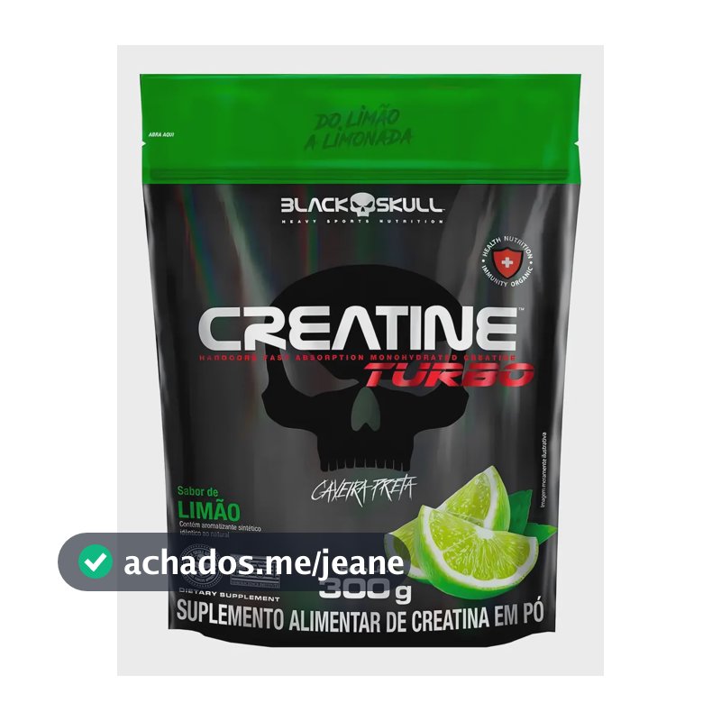 Creatina Turbo Refil 300g Limão - Black Skull