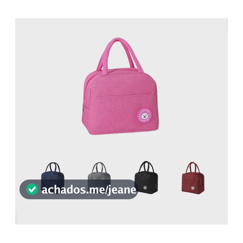 Lancheira Térmica Trabalho Escolar Bolsa Infantil Fitness Rosa
