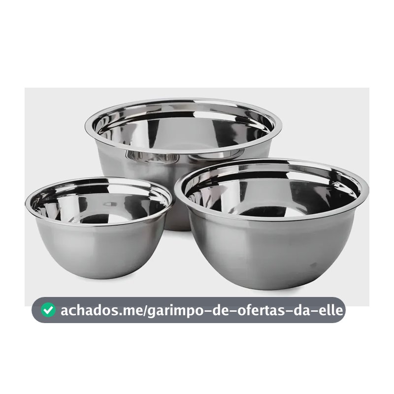 Conjunto De Tigelas Brinox 3pçs Suprema Em Inox - 2107/100