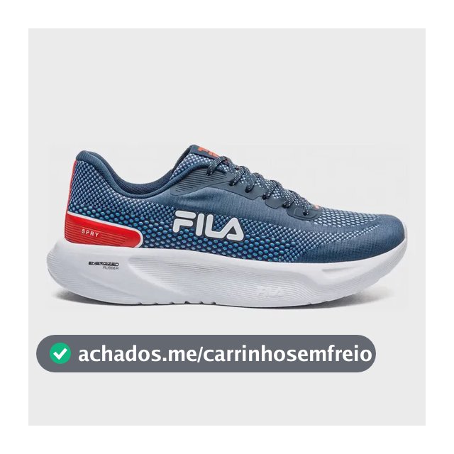 Tênis Fila Masculino Spry Esportivo Treino Corrida Academia Marinho/branco/vermelho Mesh 39
