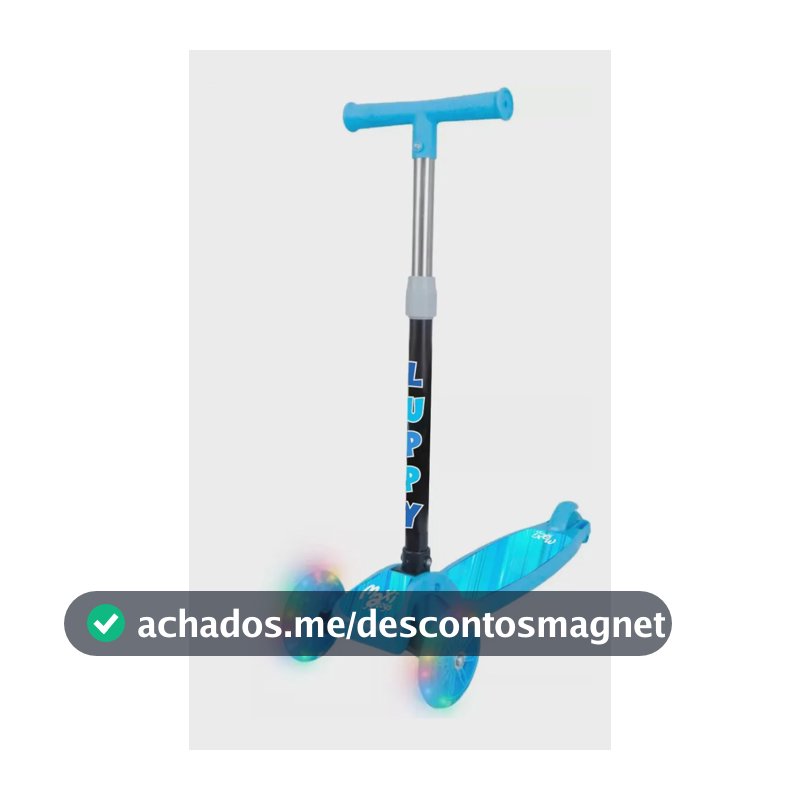 Patinete Infantil 3 Rodas Led Dobrável Luppy Azul Maxi Toys