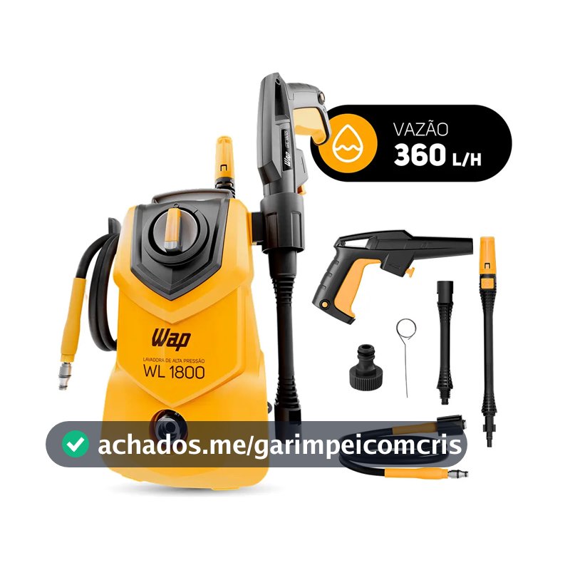Lavadora de Alta Pressão Compacta WAP WL 1800 1400W 1500PSI 360L/h 220V