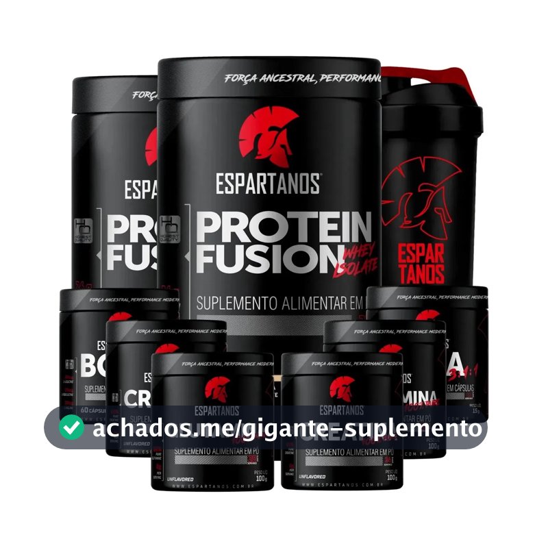 Kit 2x Whey Fusion + 2x Bcaa + 2x Crea + 2x Glutamina + Copo Sabor Baunilha+Baunilha