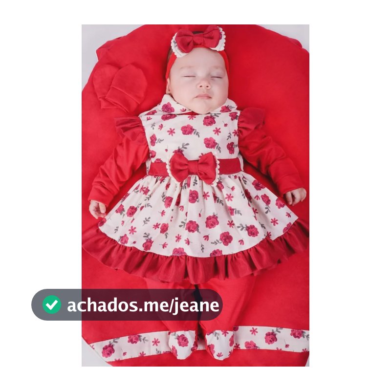 Saida De Maternidade Menina 5 Peças Charmosa Vermelha Vermelho-creme 0-1 M
