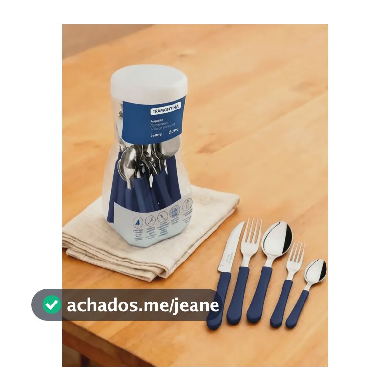 Faqueiro Tramontina Aço Inox 20 Peças Jogo Talheres Presente Azul-marinho