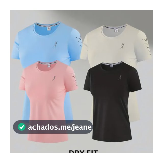 Kit 4 Camisetas Dry Fit Feminina Academia Tecido Levinho