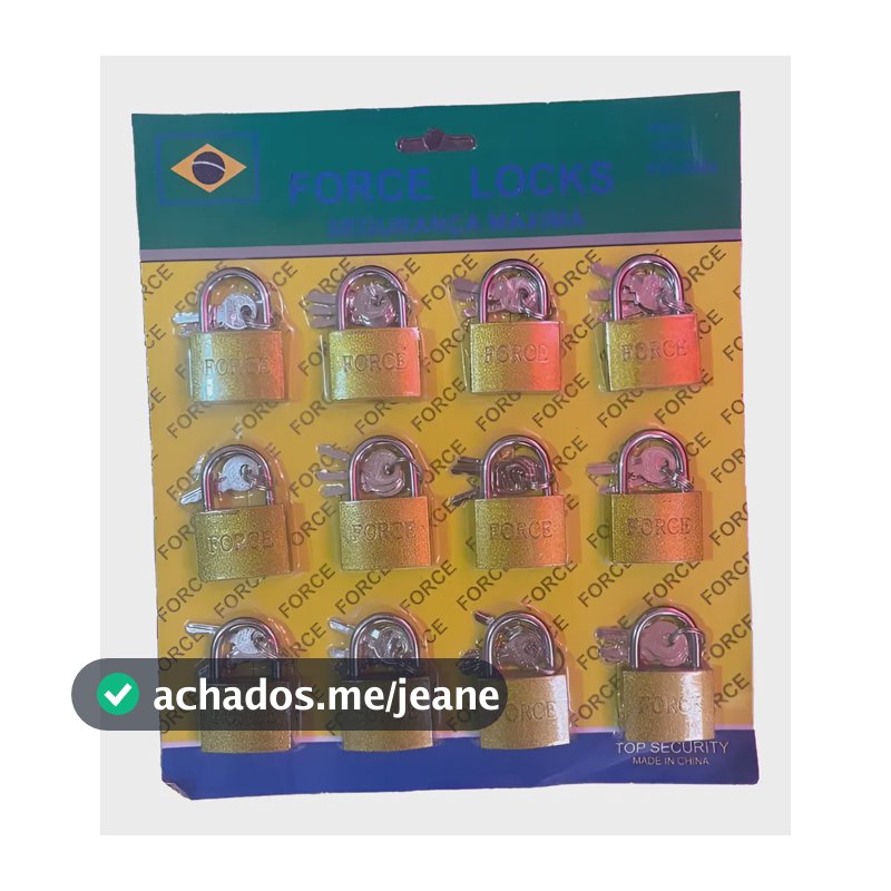 Cartela De Cadeado 40mm Com 12 Unidades