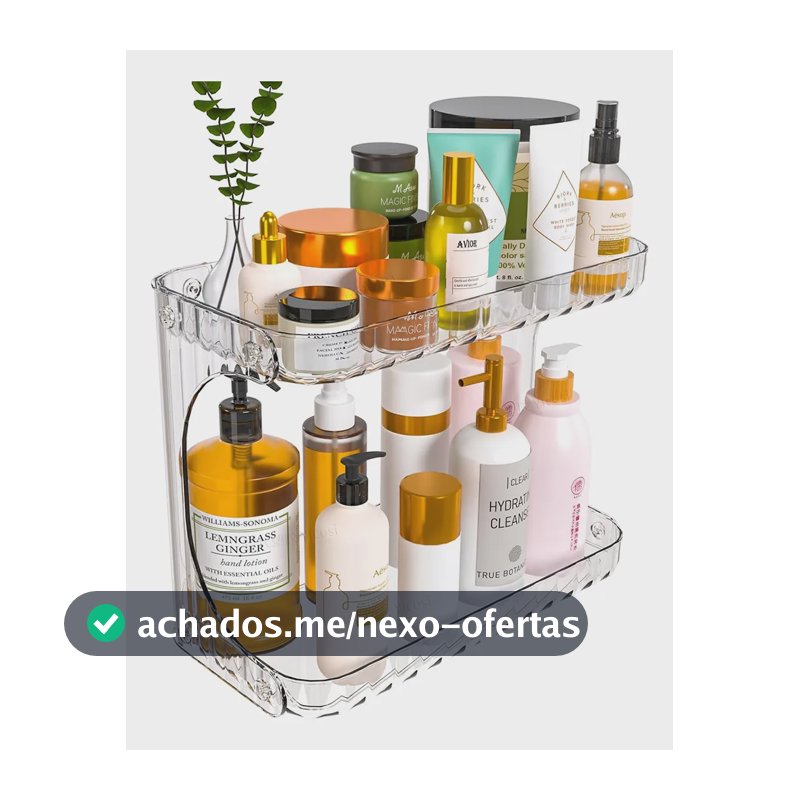 Organizador De Maquiagem 2 Andares Cosméticos Multiuso Transparente