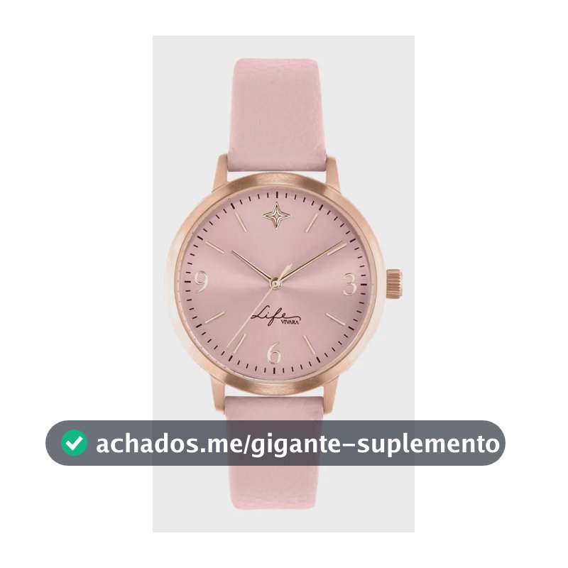 Relógio Life Realizações Feminino Couro Rosé Rosé