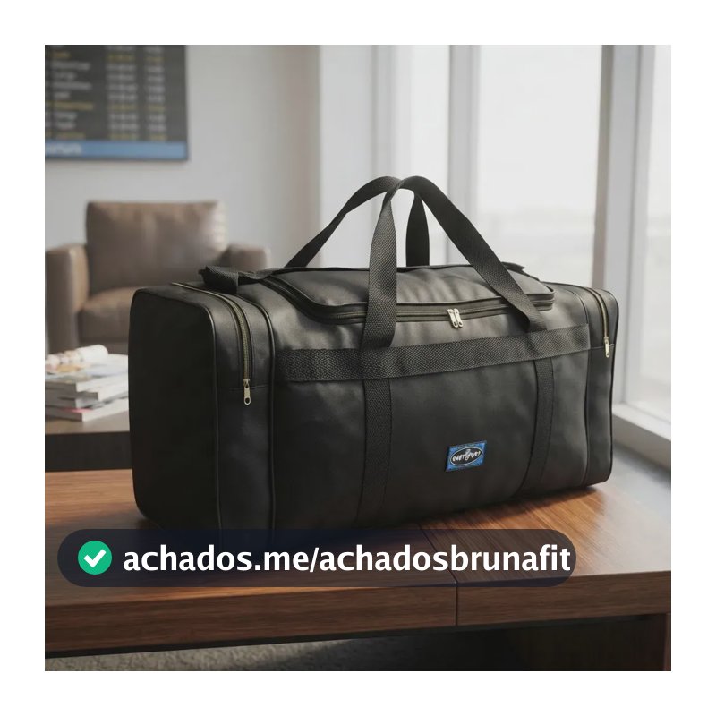 Bolsa De Viagem Gaby Sport 80L Extra Grande Com 3 Bolsos - Preta