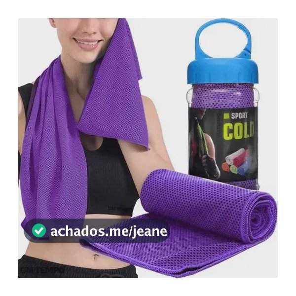 Toalha de Microfibra Roxo MBFit Cold Towel Esportiva Seca Rápido