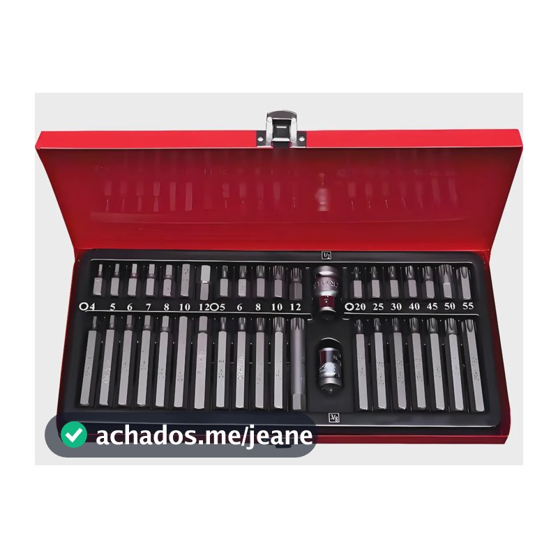Jogo De Ferramentas Bit Torx Allen Multidentado Crv 40 Pçs Vermelho