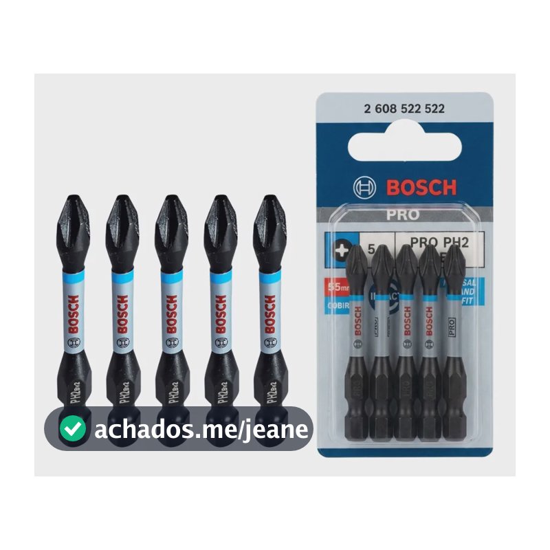 Ponta Bits Parafusar Bosch Pro Impact Ph2 55mm 5uni Phillips