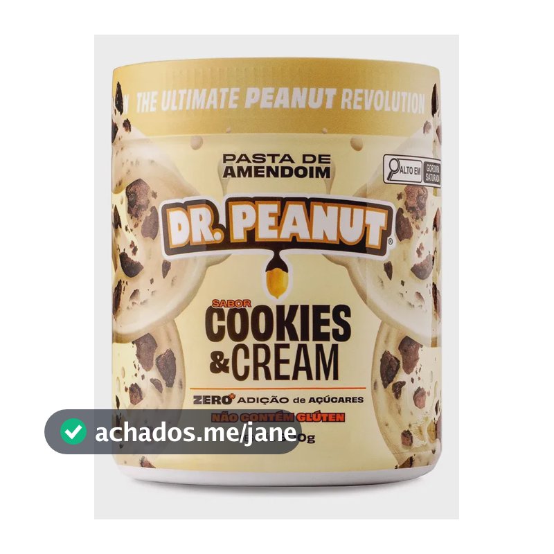 Suplemento em pasta Dr. Peanut Melhor Pasta de Amendoim amentoim cremosa sabor Cookies and cream x 600g