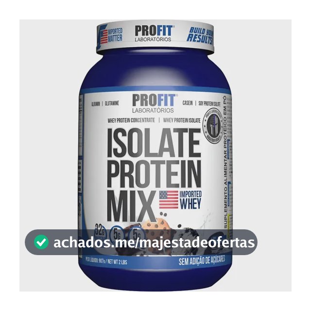 Whey Protein Isolado Mix Pote 907g - Profit Sabor Cookies & Cream