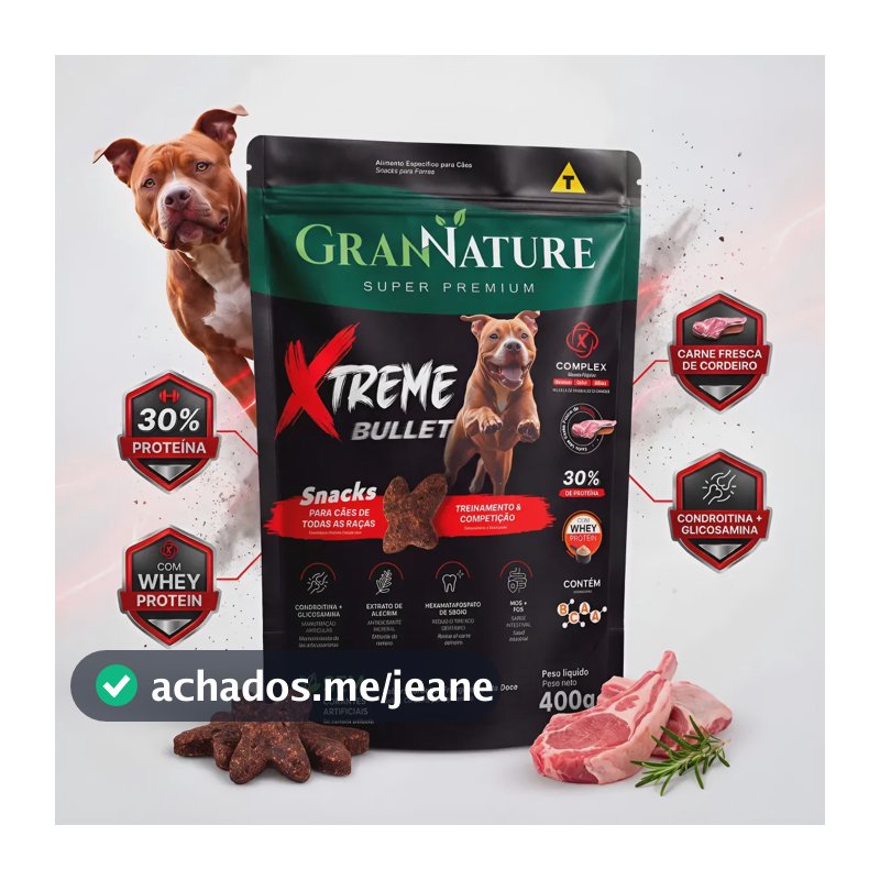 Snack Petisco Grannature Xtreme Bullet Com Whey Sticks 400g