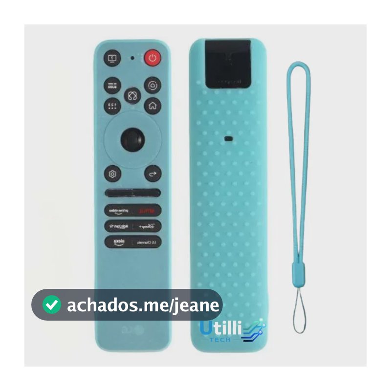 Capa Protetora de Silicone para Controle Remoto LG Magic MR25GA com Brilho no Escuro Azul Luminoso