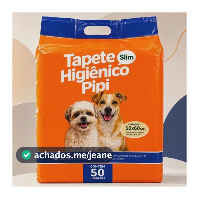Tapete Higiênico Pipi Slim de 50x60 cm com 50 Unidades