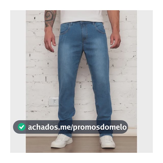 Calça Jeans Masculina Tradicional Corte Reto