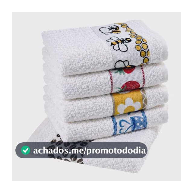 Pano de Prato Atoalhado Atacado Laune Gourmet Kit com 5 peças cor Branco Desenho Sortidos Laune Haus