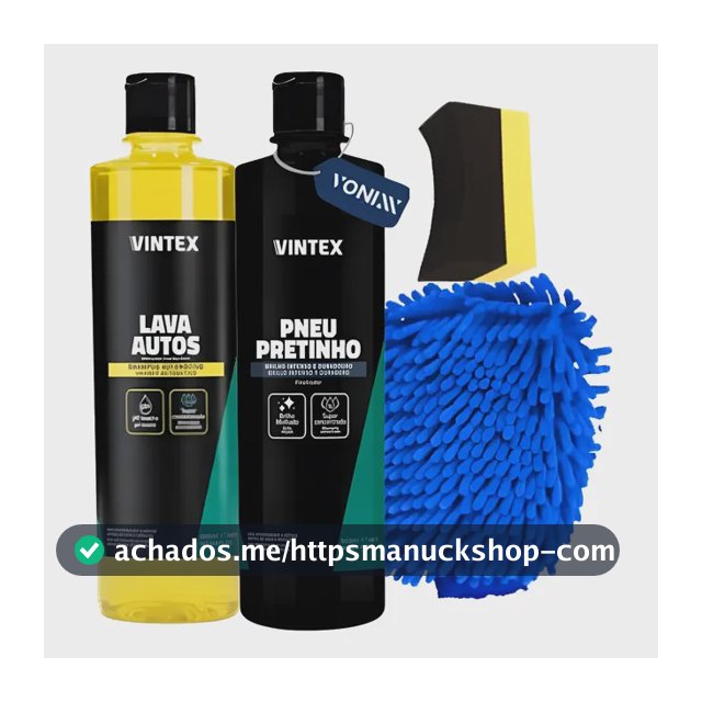 Kit Lava Autos Pneu Pretinho 500 Ml Luva De Lavagem