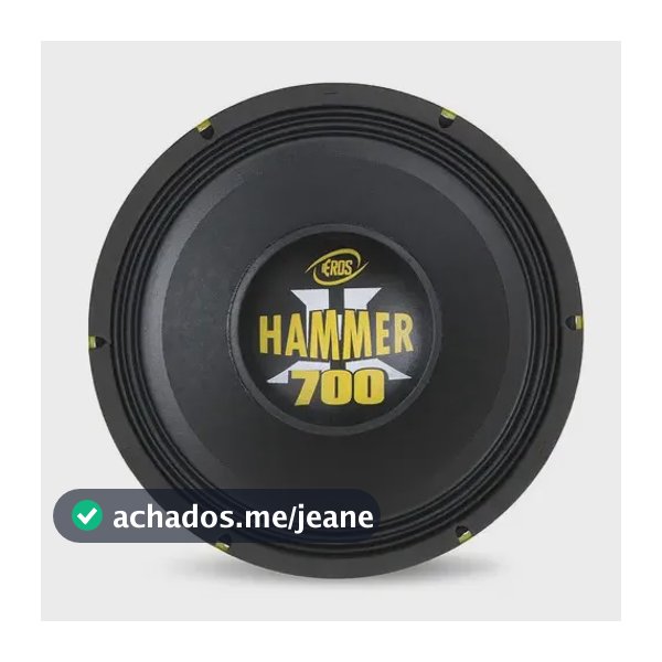 Alto Faltante Woofer 12 Eros E12 Hammer - 700 Wrms 4 Ohms Cor Preto