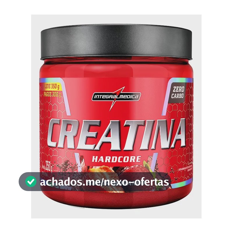 Creatina Integralmédica Monohidratada Hardcore em pó sabor Morango x 350g