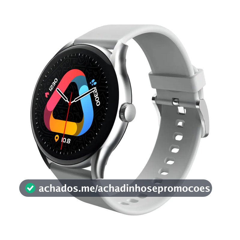 Relógio Smartwatch Qcy Gt S8 Tela Amoled Bluetooth Ipx8 Cor Cinza