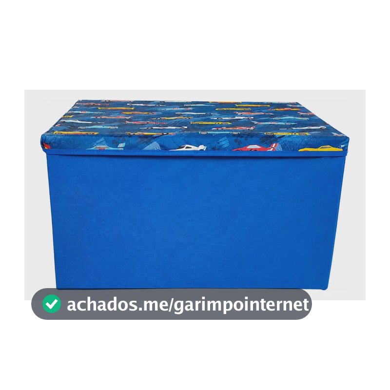 Baú Gigante Organibox Guarda Carrinho Brinquedo Educativo 84lts Azul