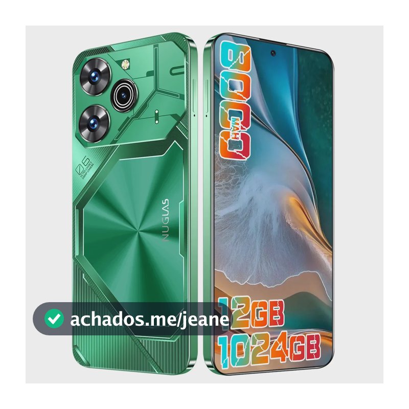 Celular Nuglas Pava 6 Pro 5G Android 16 12GB+1024GB NFC Dimensity 9200 Octa Core Dual SIM Tela 6,82 Polegadas Câmera 108 Mp + 32 Mp Bateria 8000mAh Impressão Digital Para Jogos Trabalho Verde