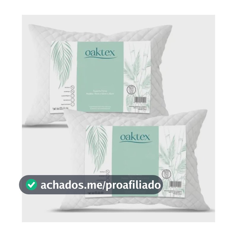 Kit C/2 Travesseiros Luxo Matelado Fibra Antialérgica 50x70 Branco