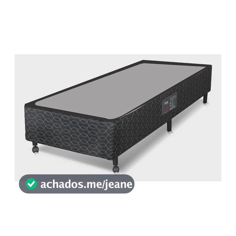 Base Box Para Colchão De Solteiro Castor Class 39x78x188 Cm - Cinza Com Preto
