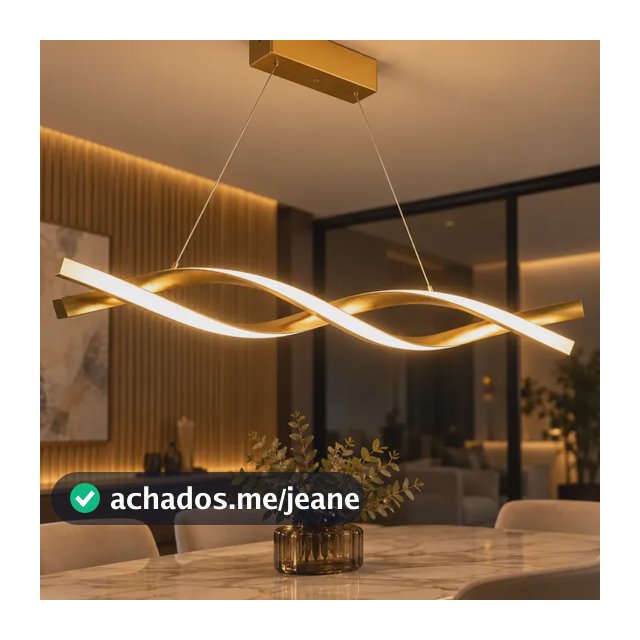 Pendente Espiral Led Dna 100cm Mesa Jantar 3 Cores Bivolt 127/220v Dourado
