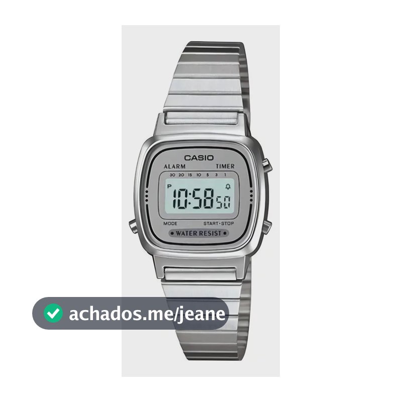 Relógio Casio Feminino La670 Cinza Vintage Tamanho Mini