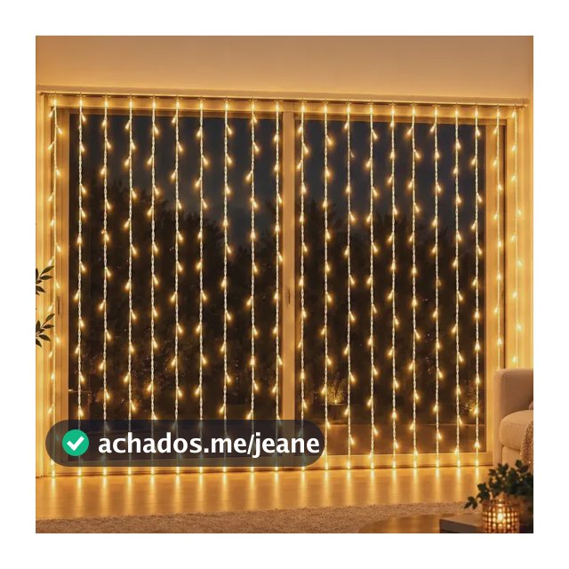 Cortina 500 Leds Branco Quente Fixa E Funções Aprova D'água