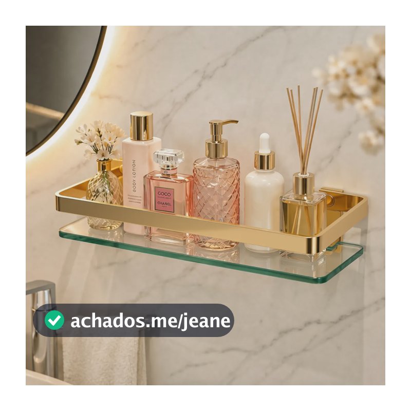 Porta Shampoo Rose Gold Banheiro Elegante Premium Dourado