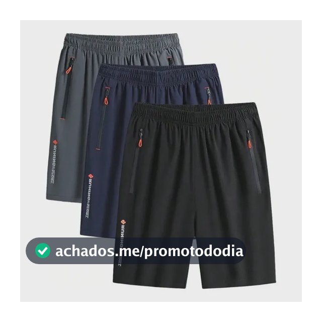 Kit  3 Bermudas Dry Fit De Seda Gelada | Esportivas Premium