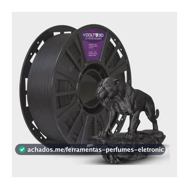 Filamento Pla Preto Velvet Aveludado 1kg Para Decoração Impressão Voolt3D