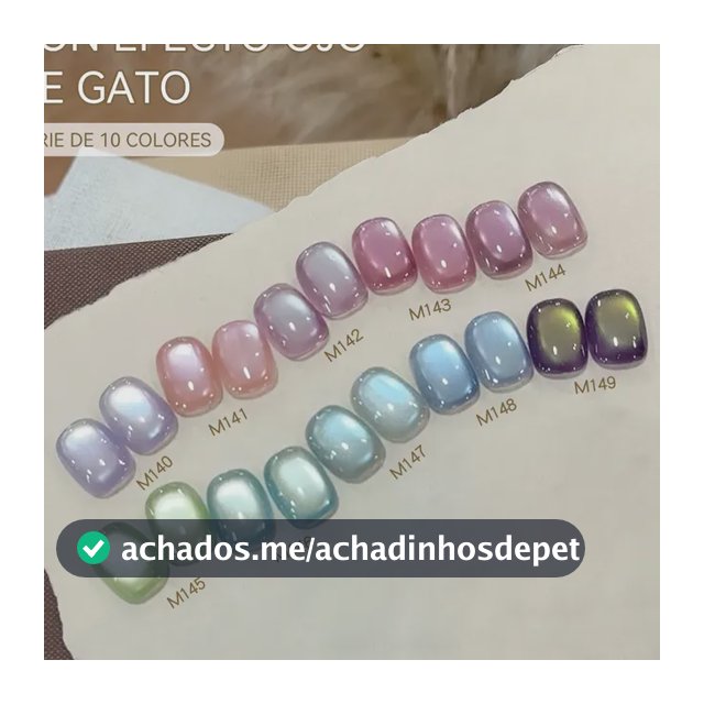 Kit 10 Esmaltes Em Gel Olho De Gato Para Unhas Multicolor