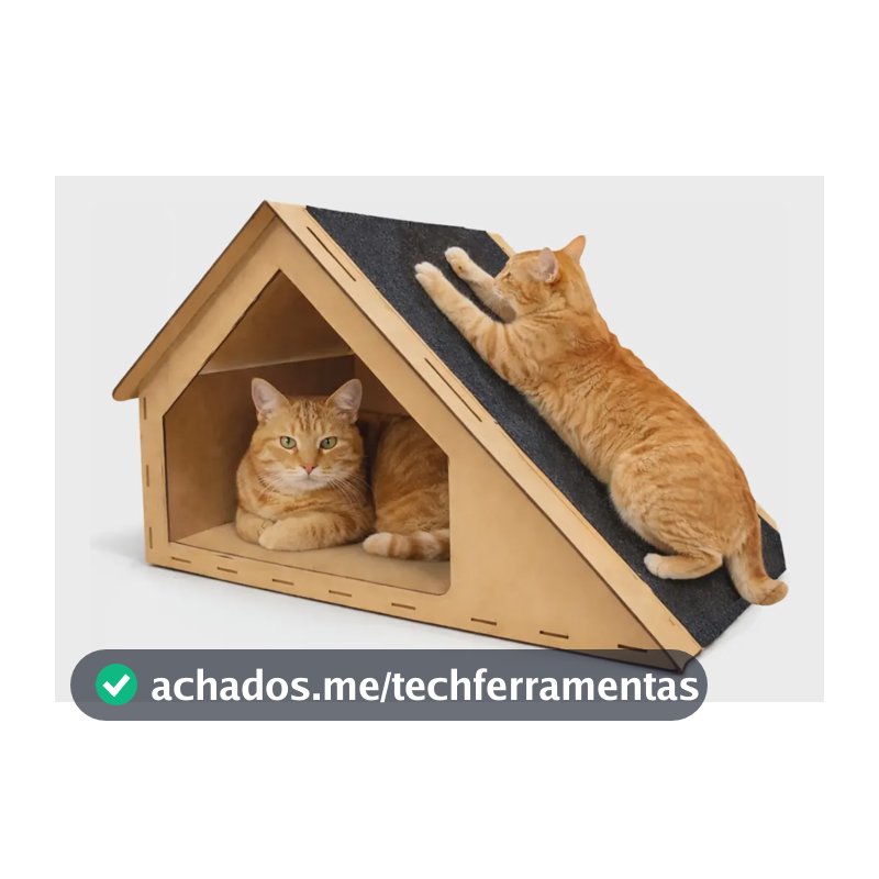 Arranhador Gato Rampa Casinha Brinquedo Tóca 30x47cm Cru