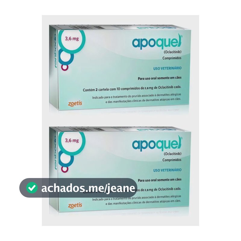 Zoetis Apoquel Comprimidos Anti Coceira Cães 3,6mg 2 Caixas 20un Cada