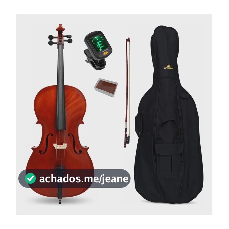 Violoncelo 4/4 Marinos Regulado Luthier Arco Capa Acolchoada