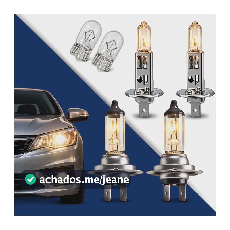 Kit 6 Lampada Farol Alto Baixo Lanterna Foco Duplo H1 H7 T10