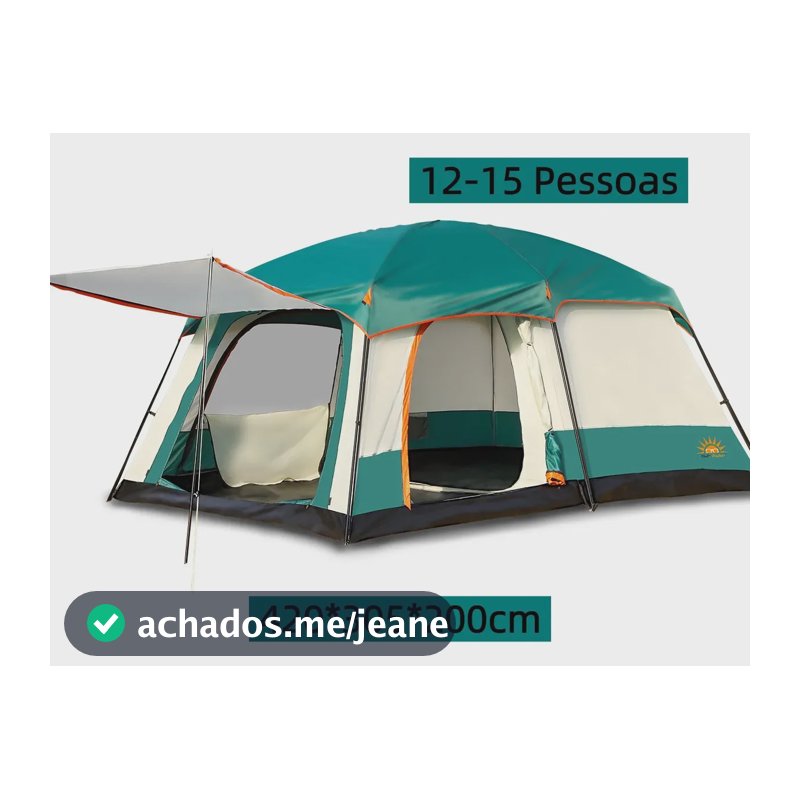 New Hawaii Barraca Camping Acampamento Impermeável 8-12 Pessoas Grande Família 420305200cm Upf50+ Verde