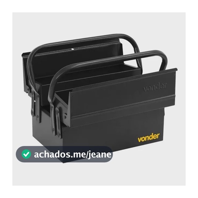 Caixa metálica sanfonada para ferramentas, com 3 gavetas, 30 cm x 19 cm x 16 cm, VONDER